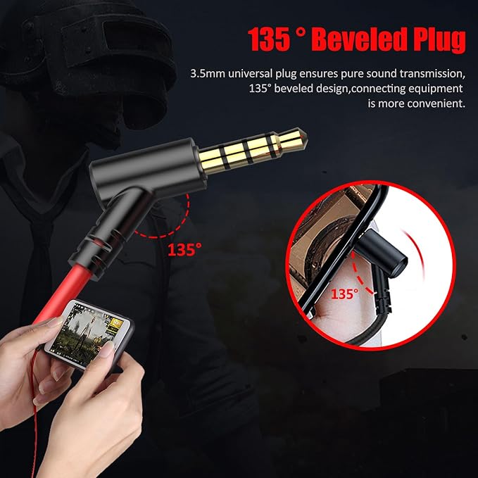 Gaming Headset with Microphone Wired Gaming Earbuds PC for PS4 PS5 One PlayStation 5 Games Mobile Phone,Detachable Stereo Bass Earphones Noise Cancelling Gaming Headphones with Mic Black - Image 5