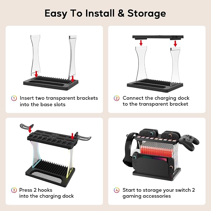 Switch 2 Multifunctional Organizer Station with Joycon 2 Charging Dock - Image 5