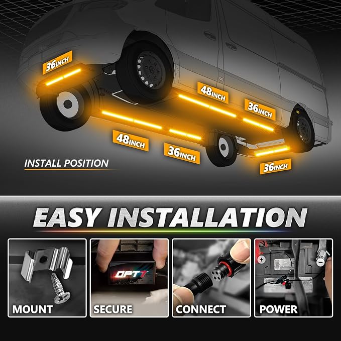 OPT7 Aura Pro RGB Aluminum RV Underglow Lights with App & Remote Control - Image 7