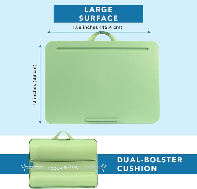 LAPGEAR The Original Lap Desk – Sage Green, Fits 17" Laptops - Image 5