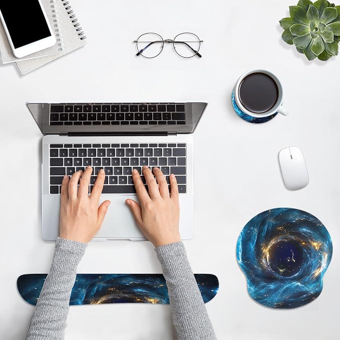 Britimes Ergonomic Mouse Pad Set with Wrist Rest, Galaxy Space - Image 3