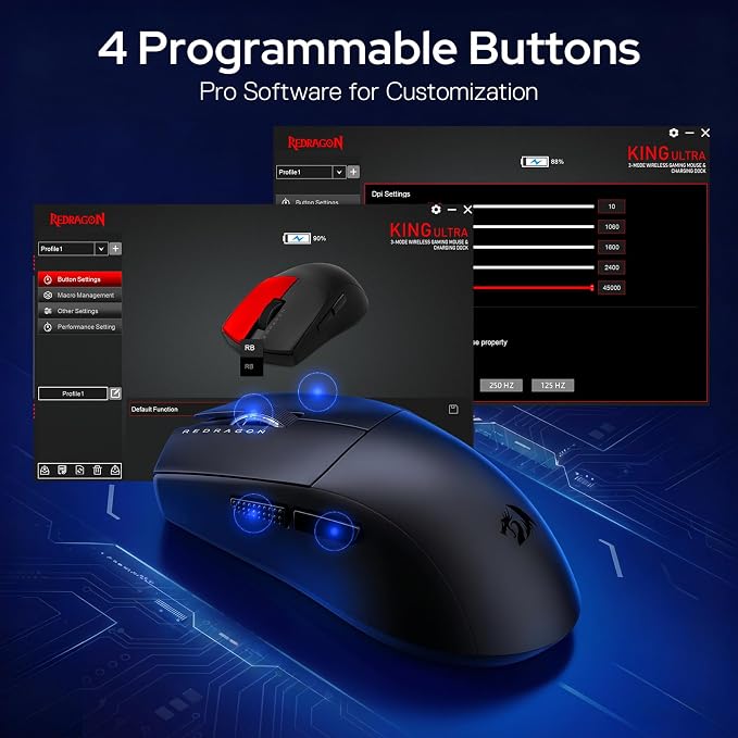 Redragon M999 Wireless Gaming Mouse 45000 DPI Remapping Keys - Image 5
