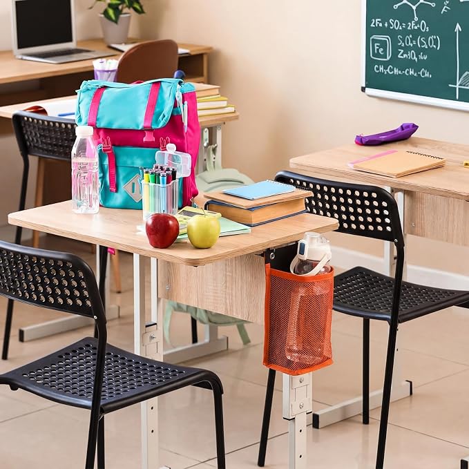 12 Pcs Water Bottle Holder for Classroom Desk Anti-Spill Chair Cup Holder with 50 Pcs Black Zip Ties Back to School Gift for Students Water Bottle Pockets for Student Classroom Chair Pocket(Colorful) - Image 5