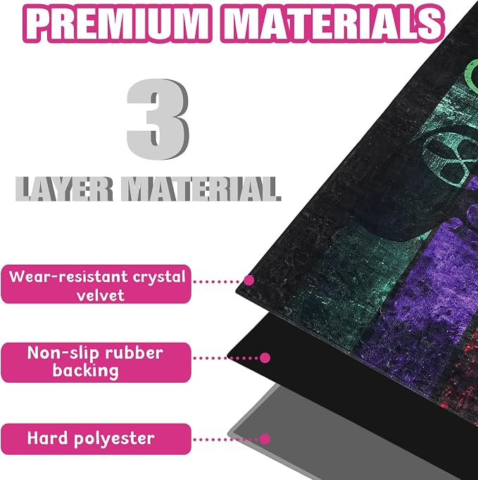 Gaming Chair Mat for Hardwood Floor 36"X 48" Heavy Duty Office Desk Chair Rug for Under Game Rolling Chairs Computer Decor Protect Mats Low Pile Non-Slip Rubber for Carpet & Tile Floor-Game - Image 4