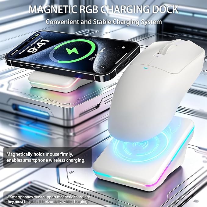 AJAZZ AJ200P Master PAW3955 8K Polling Wireless AI Smart Gaming Mouse - Image 5