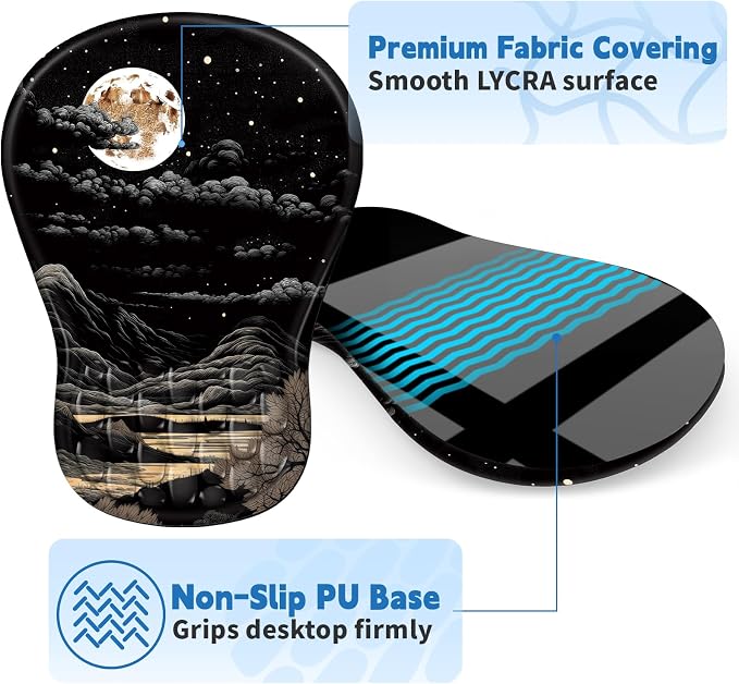 YIWEI Ergonomic Mouse Pad with Wrist Rest for Carpal Tunnel Pain Relief - Image 5