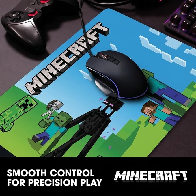 Culture Fly Large Gaming Mouse Pad (31" x 15") - Minecraft Extended XL Computer Desk Mat, Cool Anime Keyboard Deskmat, Big Desktop Deskpad for Gamer | Oversized 31x15in Minecraft anime gaming mouse pad, smooth fabric top, stitched edges, non-slip rubbe... - Image 4