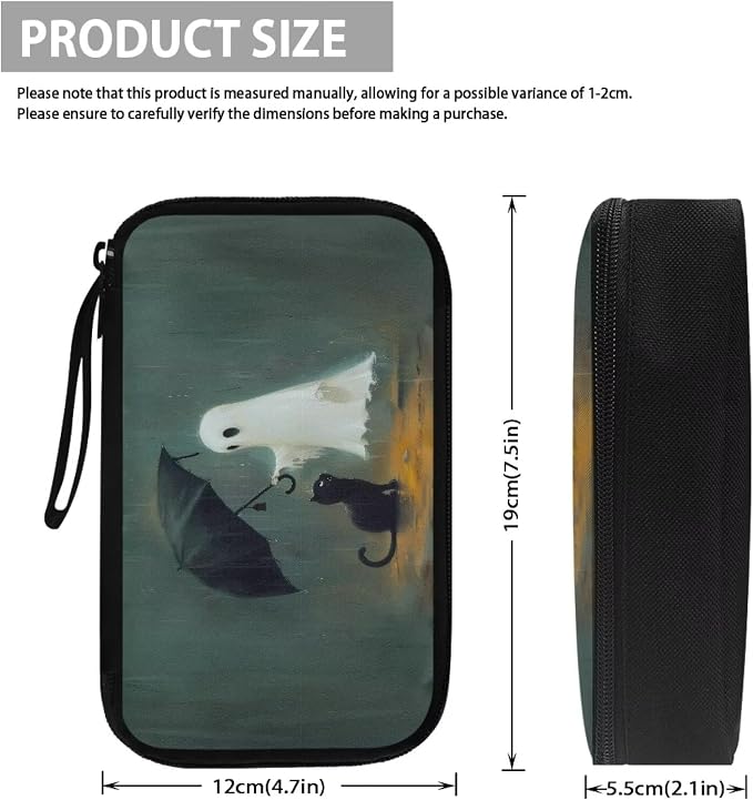 Halloween Ghost and Cat Print Electronic Organizer Travel Organizer Bag Electronics Accessories Cases Storage Bag Waterproof for Cable USB SD Card Power Bank Earphone - Image 5