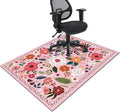 Office Chair Mat for Hardwood & Tile Floor,Boho Floral 60"x48" Office Computer Chair Mat for Rolling Chairs,Under Desk Non Slip Gaming Rug,Rubber Backing Large Low-Pile Carpet Protector Mat(Pink) by puwbnhj