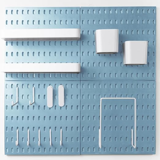 22"x22" Pegboard Combination Kit Wall Organizer Kit - 4 Panels & 14 Hooks for Kitchen, Bedroom, Office, Bathroom Storage - Image 7
