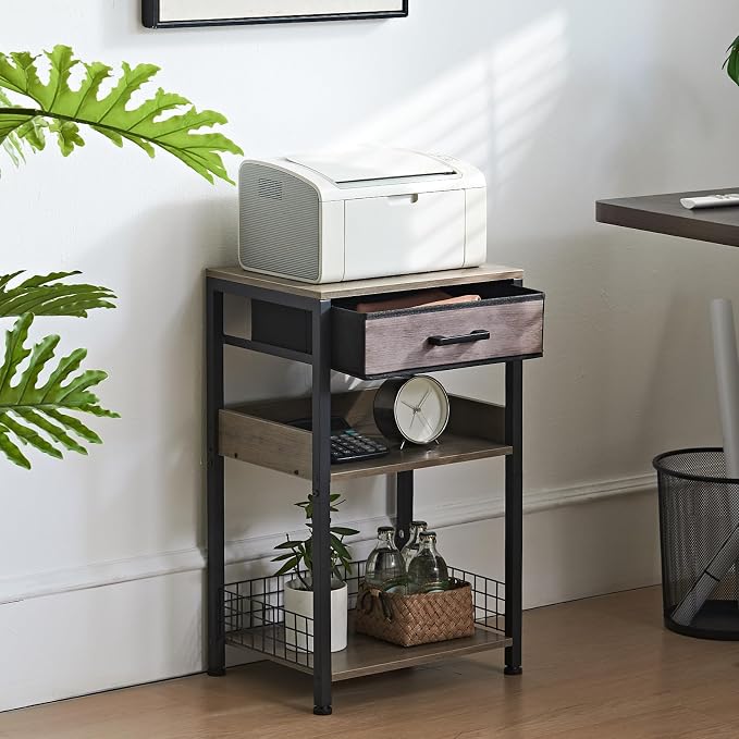 Lerliuo Printer Stand with Storage, 3-Tier Printer Table, Grey - Image 5