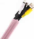 Pixio 10FT Tubing Cable Sleeve – Pink 1/2 inch Flexible Cable Management Sleeve for PC, Gaming, TV & Office, Wire Organizer for Desk Cable Cleanup by Pixio