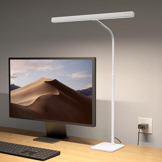 SUPERDANNY LED Desk Lamp for Home Office, Eye-Caring Desk Light with Base by SUPERDANNY