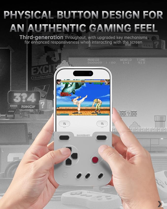 GameBaby for iPhone 17 Pro Case, Handheld Retro Gaming Console Style - Image 4