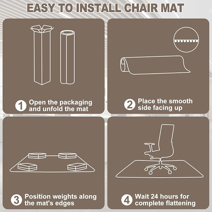 Office Chair Mat for Carpets, 48" x 60" Clear Carpet Protector Mat with Rounded Non-Sharp Studs, Durable Desk Chair Mat for Home Office and Gaming Room - Image 9
