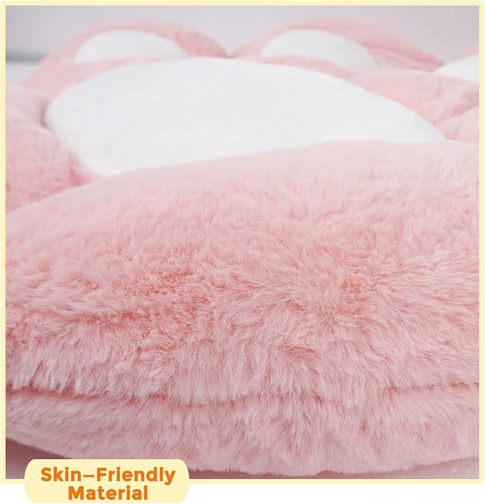 ELFJOY Cat Paw Cushion for Computer and Gaming Chairs 23.6"x27.6" Pink | Cute Cat Paw Shape, Plush and Soft Fabric, Kawaii Pillow for Gaming Office Desk Chairs, Room Decor Upgrade, Comfortable - Image 6