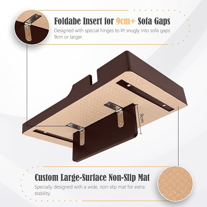 Nnewvante Couch Insert Table for Middle Cushion,Bamboo Brown - Image 7