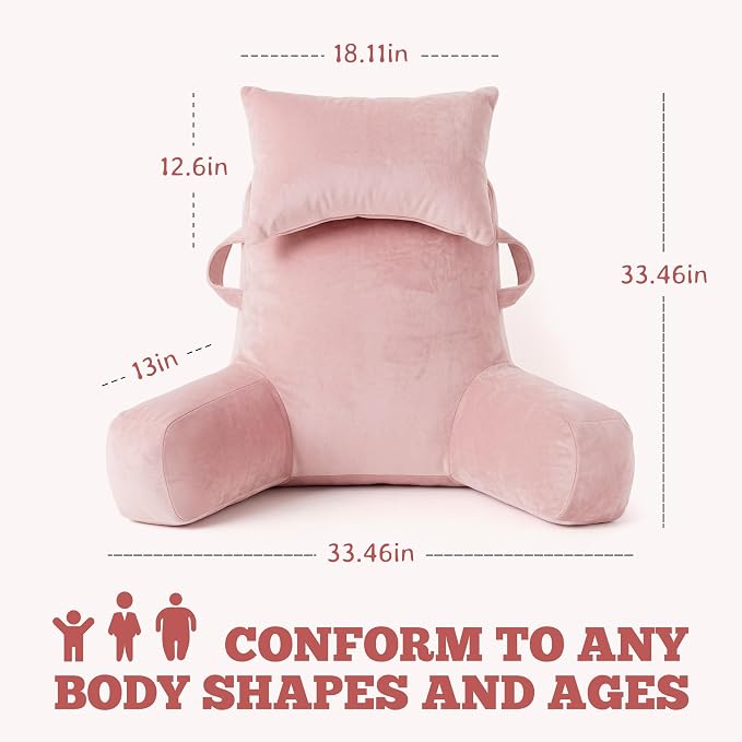Reading Pillow for Bed,Back Pillow for Bed Sitting Up,Lumbar Support Pillow - Image 2