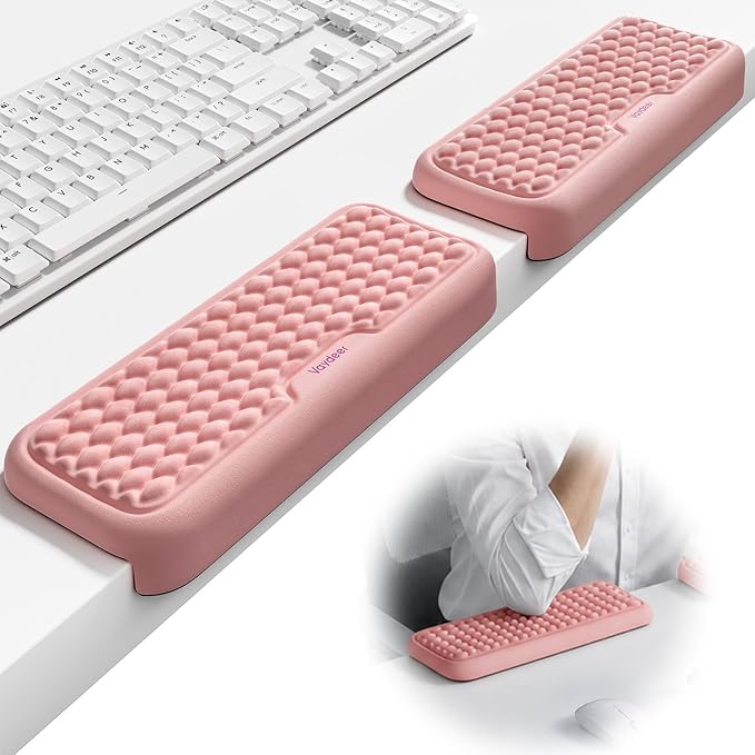 Vaydeer 2Pcs Elbow Rest Pad for Desk, L-Shaped Armrest Ergonomic Support | Desk Edge Cushion, Memory Foam Elbow Wrist Support Keyboard Mouse Pad for Palm Hand Office Computer Home Gaming Accessories by Vaydeer