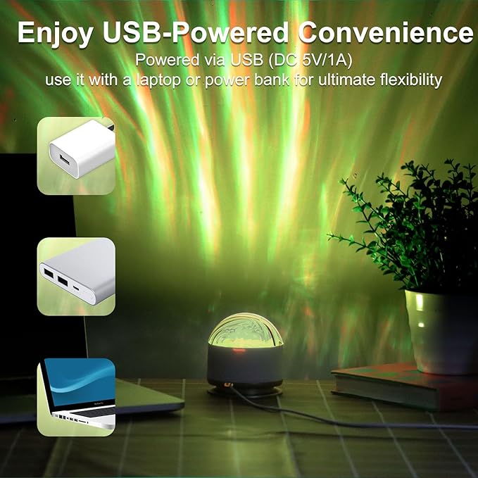 HUMIIEYE Northern Light Projector, Battery Operated Aurora Night Light with Timer Function, 13 Colors Galaxy Lamp Ripple Ceiling Projector Mood Ambient Lighting for Bedroom Adults Kids Room Girl Gift - Image 6
