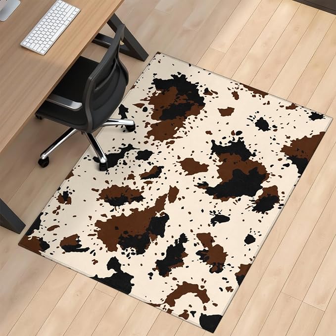 Office Chair Mat for Carpet Hardwood Tile Floor,36"x48" Computer Chair Mat for Rolling Chairs Carpet, Under Desk Non Slip Gaming Rug, Low-Pile Rubber Backing Large Protector Mat,Southwest Cow Print by Unknown
