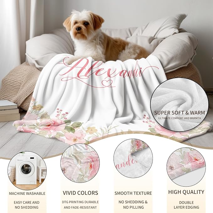 Ship Next Day, Personalized Baby Blankets - Printed in USA, Custom Name Blanket, Baby Blanket with Name, Ultra-Soft Cozy Fleece Blankets, Gifts for Baby Newborn Toddlers Boys & Girls Kids - Image 4