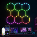 HYPERLITE Hexagon Garage Lights: Gen IV-8 Grid Hexagon LED Lights with Music Sync Mode, App & Remote Control, Multi-Color Honeycomb Light for Gaming Room, Gym, Garage by HYPERLITE