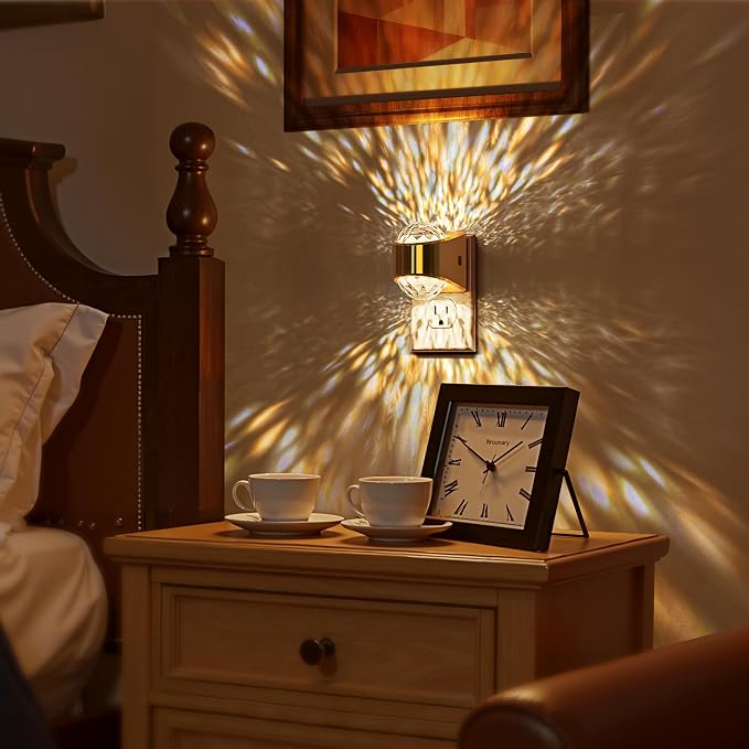 Briignite Night Light, Gold Night Lights Plug into Wall 2Pack LED Projector - Image 5