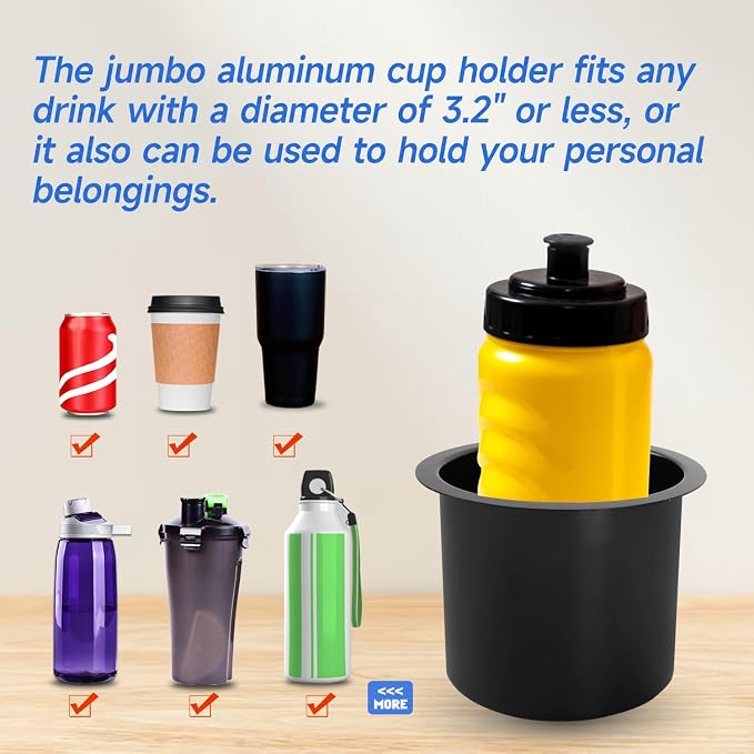 GSE Jumbo Aluminum Cup Holder for Casino Poker Tables, Black, 10-Pack - Image 5