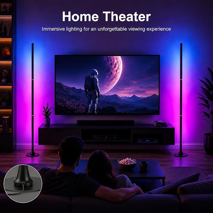 sylvwin Corner Floor Lamp,Smart Ambient Light for Gaming Room,2Pack - Image 6