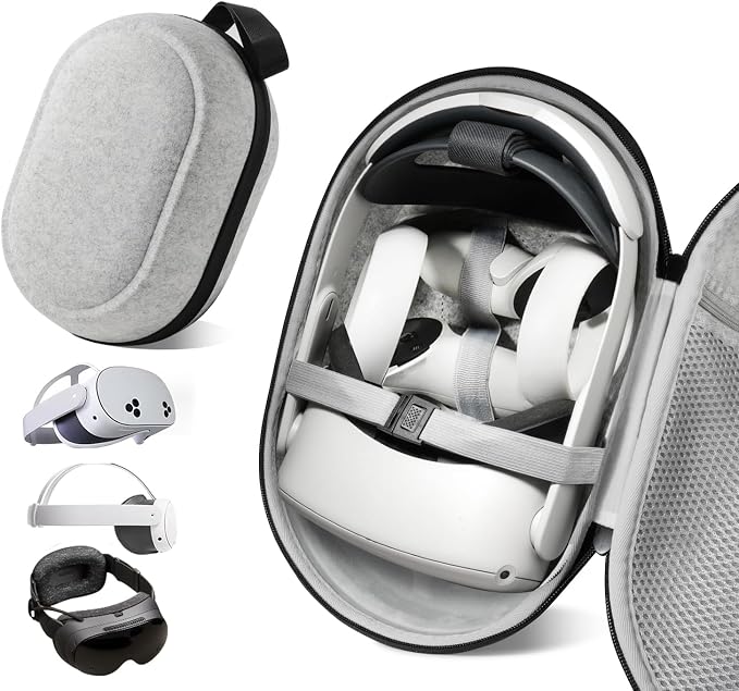 BnLnHOGVR VR Carrying Case for Meta Quest 3S/3/2, Steam Fream, Elite Strap by Unknown
