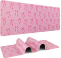 Large Gaming Mouse Pad 31.5 x 11.8in Desk Mat for Office Mousepad Anti-Skid Rubber Base Soft Comfortable and Durable Desk Pad (Pink Bow) by BOHJPIS