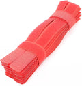 50pcs Cable Ties Reusable Fastening Wire Organizer Cord Rope Holder 7 Inch (Red) by PASOW