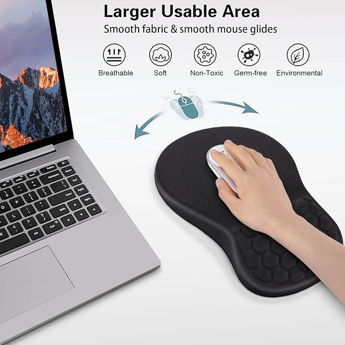 Canjoy Mouse Pad with Wrist Rest, Ergonomic Wrist Support with Massage - Image 5