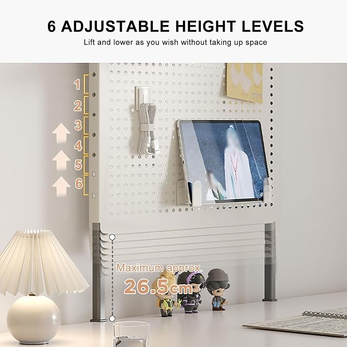 Clamp on Desk Extender Clamp-on Desk Pegboard, Privacy Panel for Desk, Magnetic Metal Peg Board with Accessories, Gaming Desk Organizer(Yellow,40 * 80cm/16 * 31in) - Image 5