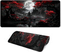 Gaming Mouse Pad with Anti-Slip Rubber Base, Extended Large Computer Mouse Mat with Stitched Edges, Long XL Anime Mousepad for Laptop and Keyboard, 31.5 x 11.8 inch (Dark Full Moon) by Unknown