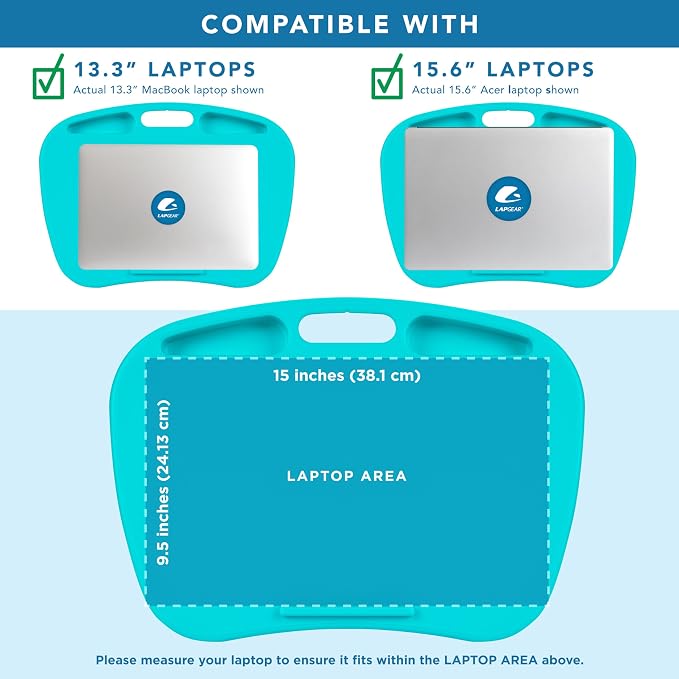 LAPGEAR MyDesk Lap Desk – Turquoise, 12-Pack, Fits 15.6” Laptops - Image 4