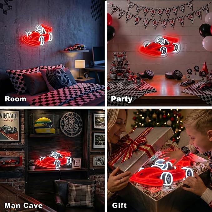CULOIS Race Car Neon Sign for Boys Room Decor - Dimmable Racing Car LED Neon Light, Bedroom Game Room Wall Decor, Teen Boy Playroom Birthday Gifts - Image 5