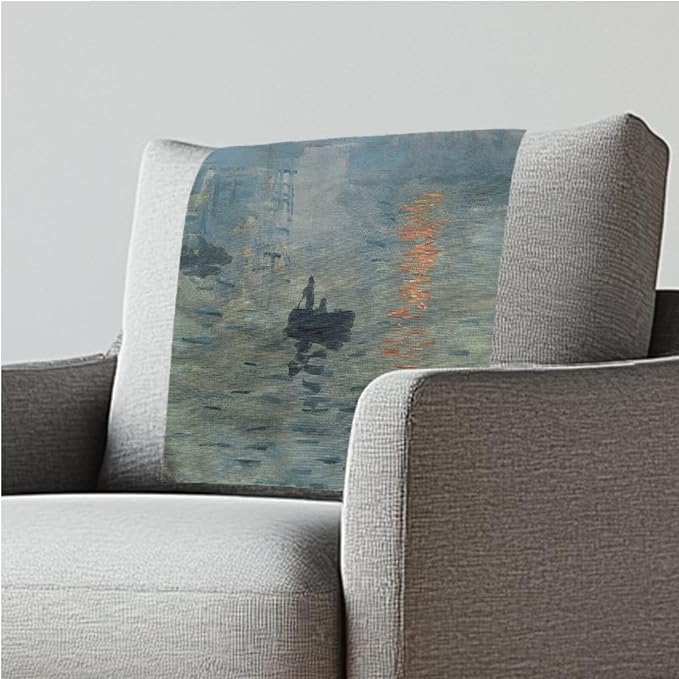 Small Recliner Headrest Cover 26x16 Inch Set of 2 - Impression Sunrise Print Easy to Install Polyester Slipcover Chair, Waterproof & Non-Slip Design with Fixing Nails for Office/Home by ZCFYGDX