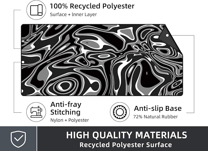 Rinaze Large Gaming Mouse Pad with Superior Micro-Weave Cloth, Extended Desk Mousepad with Stitched Edges, Anti-Slip Keyboard Pad for Computer, Home and Gaming - Image 5