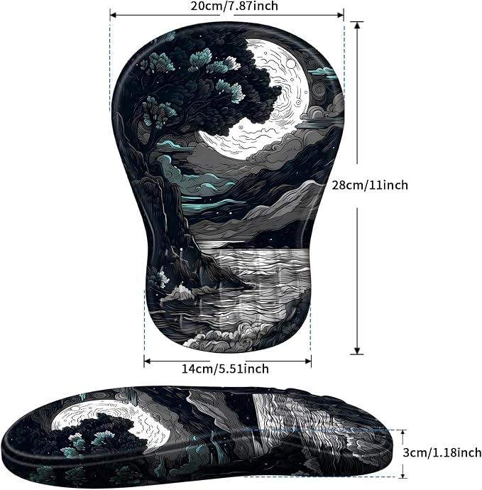 YIWEI Ergonomic Mouse Pad with Wrist Rest for Carpal Tunnel Pain Relief - Image 6