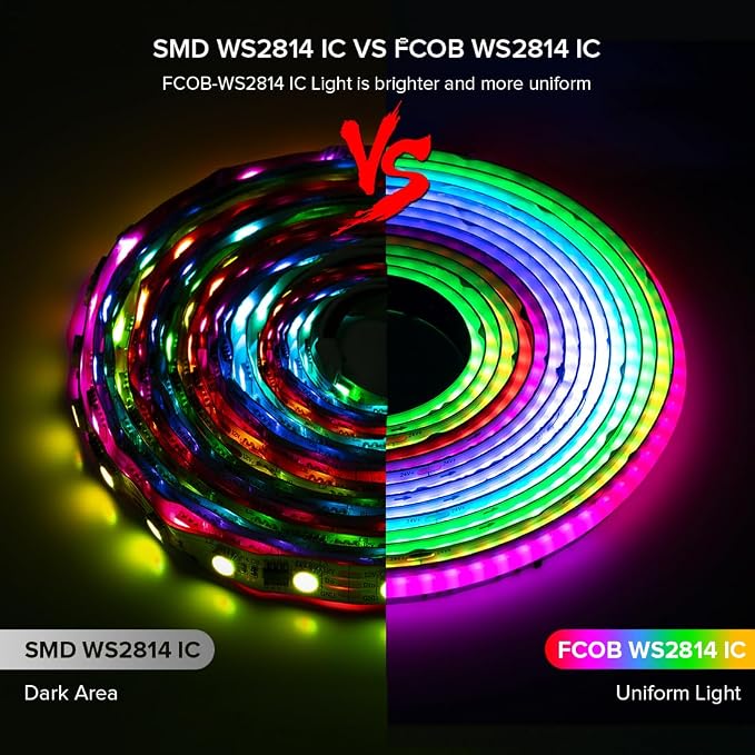 BTF-LIGHTING 32.8FT WS2814 Smart IC RGBW 6000K DC24V COB LED Strip Light - Image 3