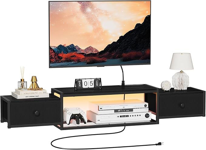 Snughome 63" Floating TV Stand, Floating TV Shelf with Power Outlets - Image 9