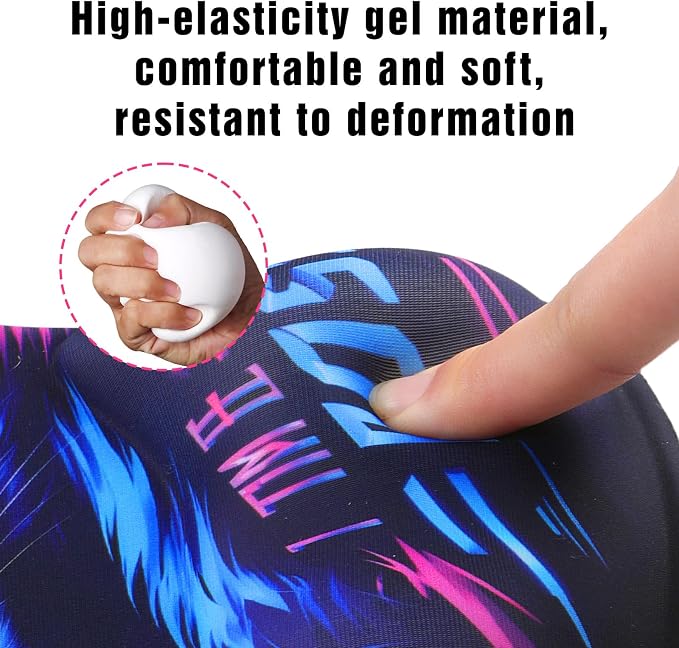 Ergonomic Mouse Pad with Wrist Rest - Gel Wrist Support Mousepad with Non-Slip PU Base for Computer, Laptop, Office & Home - Image 4
