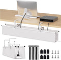 Under Desk Cable Management Tray, 36" Fabric Wire Cord Organizer, White by JOLENSOY