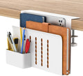 HAMOPY Desk Side Storage, Single-Layer Steel Hanging Desk Organizer with Magnetic Pen Holder, No Drilling Desk Drawer Cable Management Tray, Under Desk Laptop Holder for Office, School&Home(White) by HAMOPY