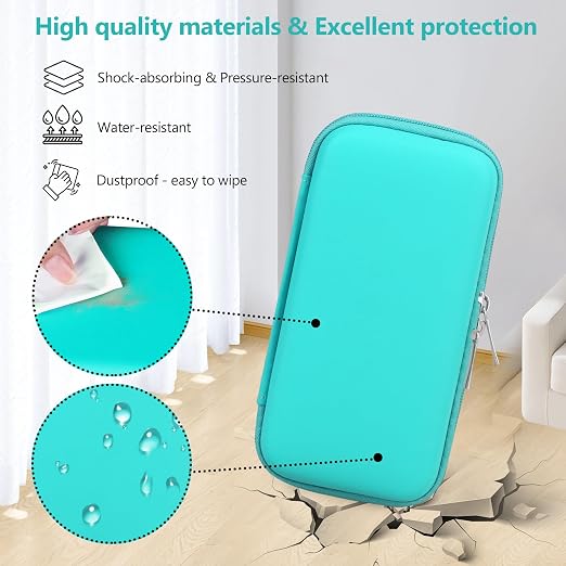 Supmay Hard Carrying Case Compatible with Nintendo DS Lite NDSL, Gameboy Advance Games Storage Holder Travel Bag with Mesh Pocket for USB Charging Cable, Stylus, Earphones, Game Cartridge, Green - Image 5