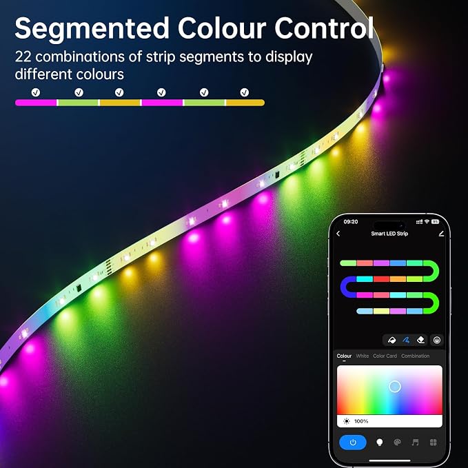 LED Strip Lights for Bedroom 32.8ft,Music Sync Color Changing LED Lights with Remote and App Control,RGBICWW Strip for Room Home Kitchen Party Stairs Bar Decoration - Image 4