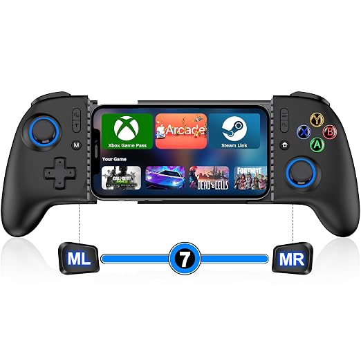 LIFUFUTEE Mobile Gaming Controller for iPhone/Android, Wireless Phone Controller with Hall Joysticks/Triggers, Mobile Controller Support Phone Case for Xbox Game Pass, Steam Link & More, Black by Unknown