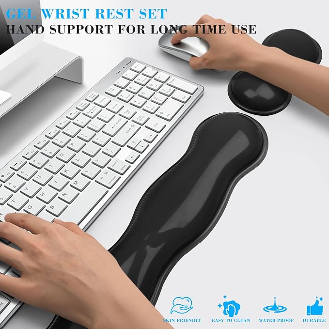 Gel Wrist Rest for Keyboard and Mouse, Wrist Rest for Keyboard, Mouse Wrist Support, Pain Relief, Cool Touch, Non-Skid, Mouse Wrist pad - Image 6